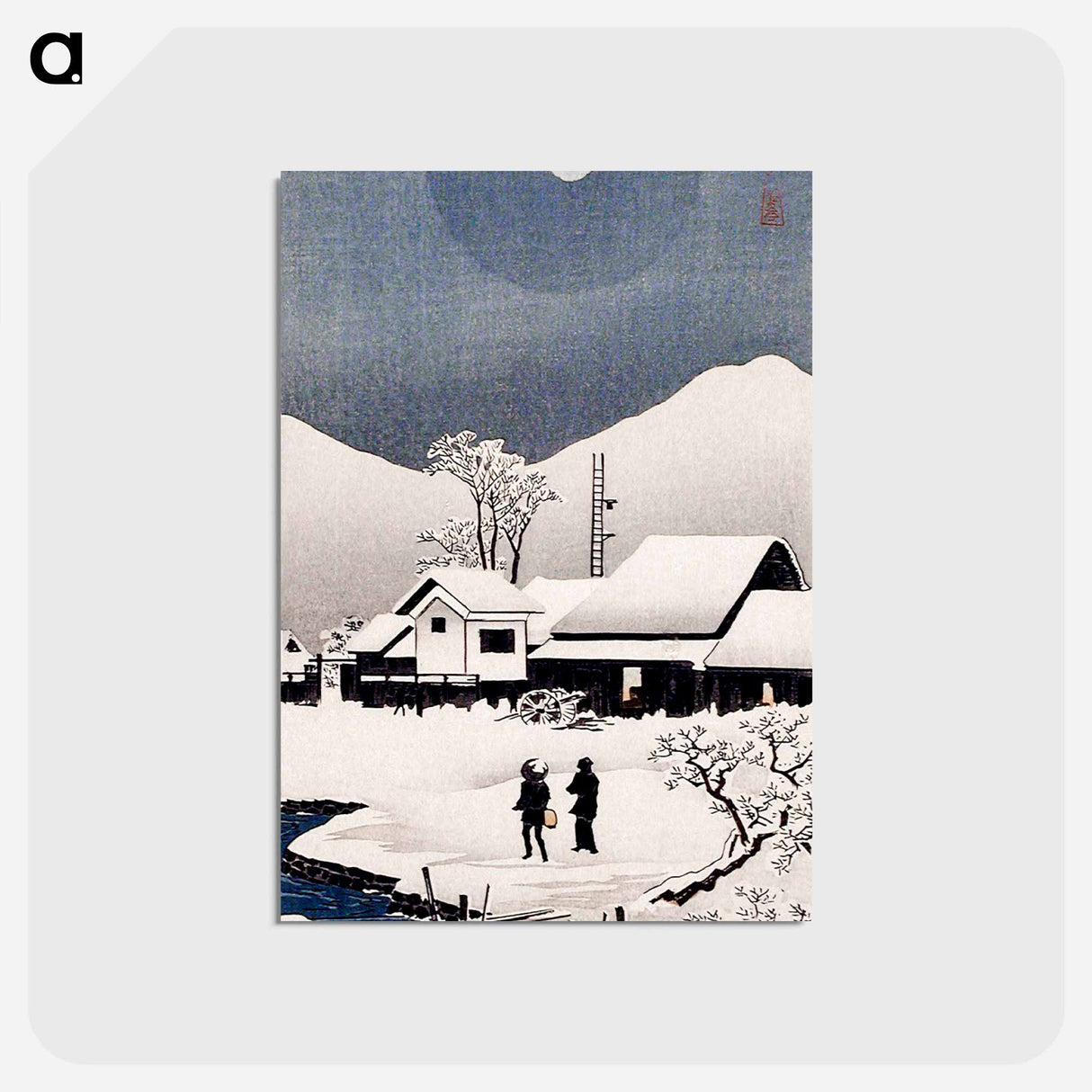 アートポストカード-Snow at Nipponmatsu - 高橋 宏明 Postcard.