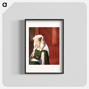 アートポスター-Giovanni Arnolfini and His Wife Giovanna Cenami (The Arnolfini Marriage) (detail) - ヤン ファン エイク Poster.