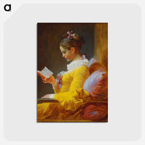 アートポストカード-A Young Girl Reading - ジャン オノレ フラゴナール Postcard.