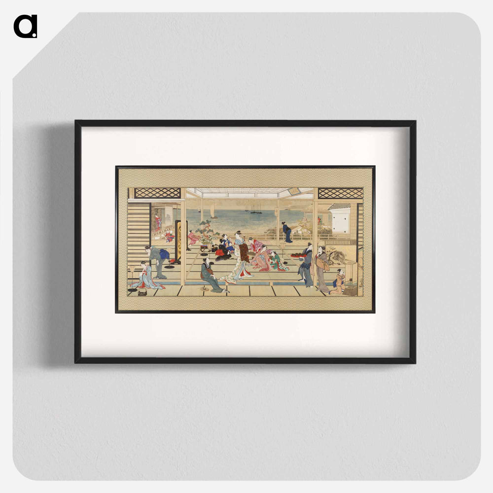 Moonlight Revelry at Dozo Sagami - 喜多川 歌麿 Poster.