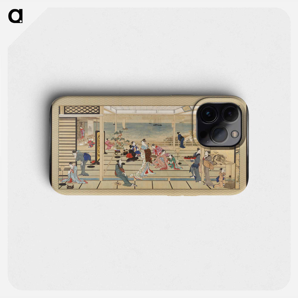 Moonlight Revelry at Dozo Sagami - 喜多川 歌麿 Phone Case.