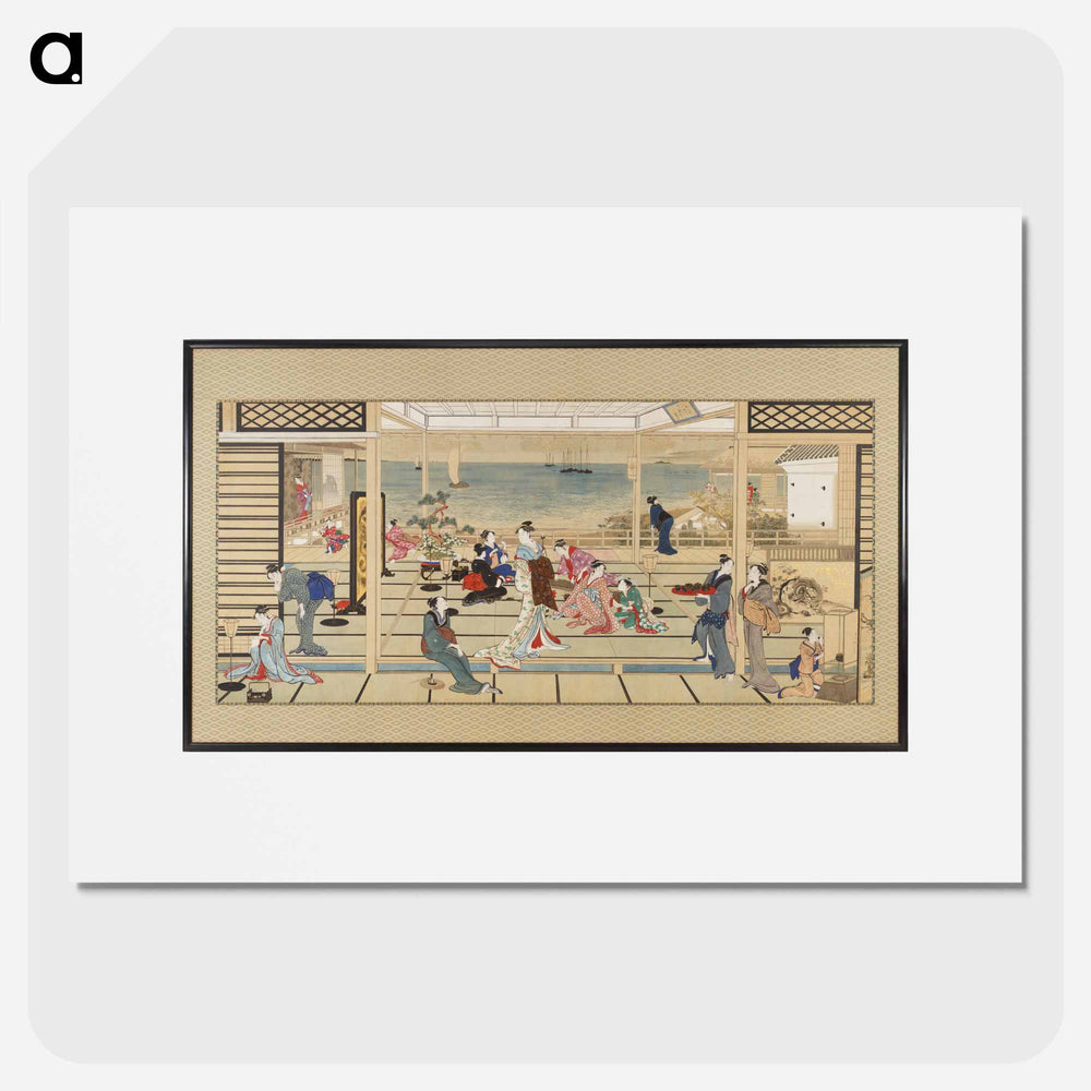 Moonlight Revelry at Dozo Sagami - 喜多川 歌麿 Poster.