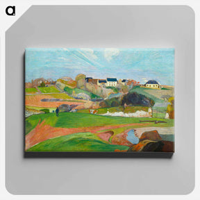 アートパネル-Landscape at Le Pouldu - ポール ゴーギャン Canvas.