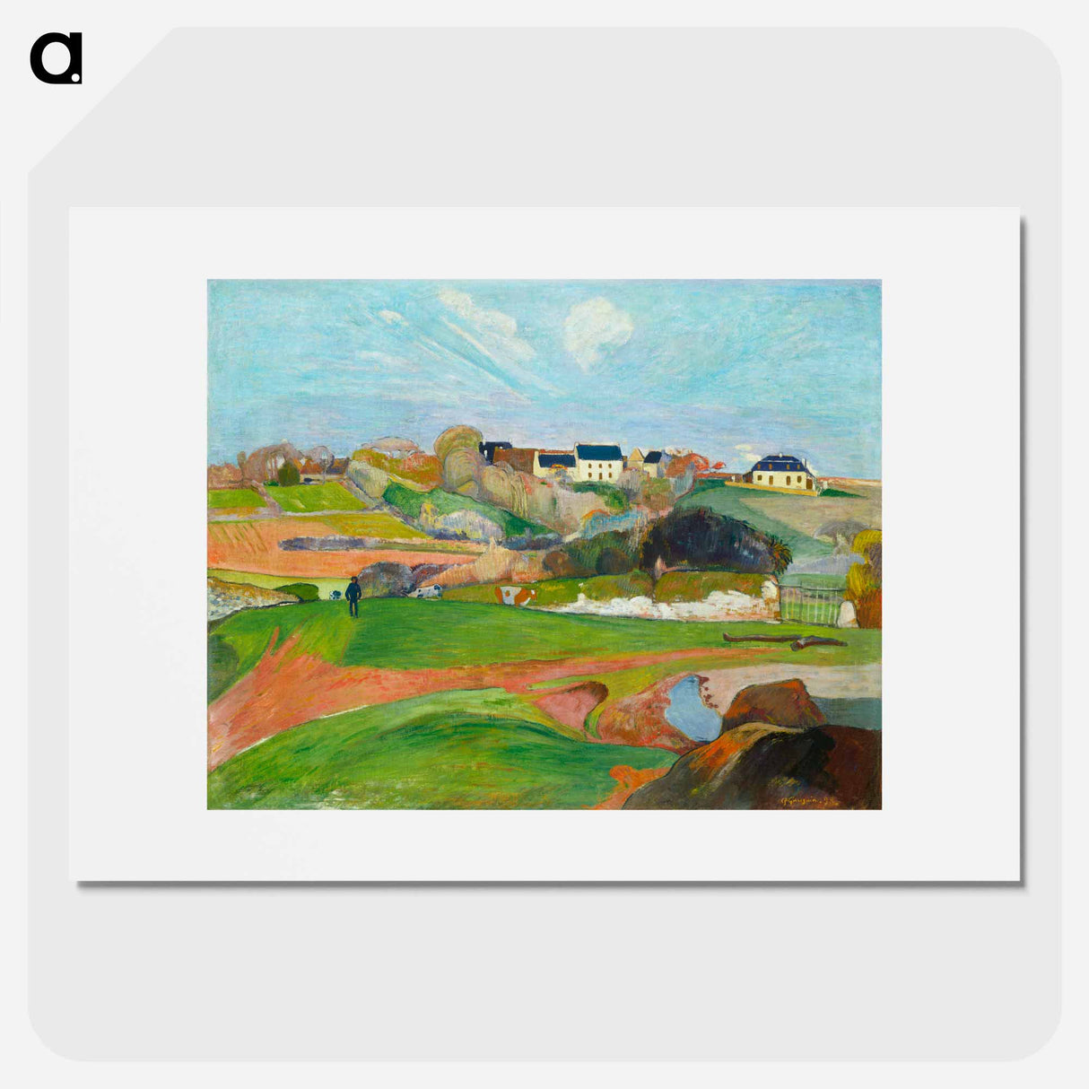 Landscape at Le Pouldu - Paul Gauguin Poster.