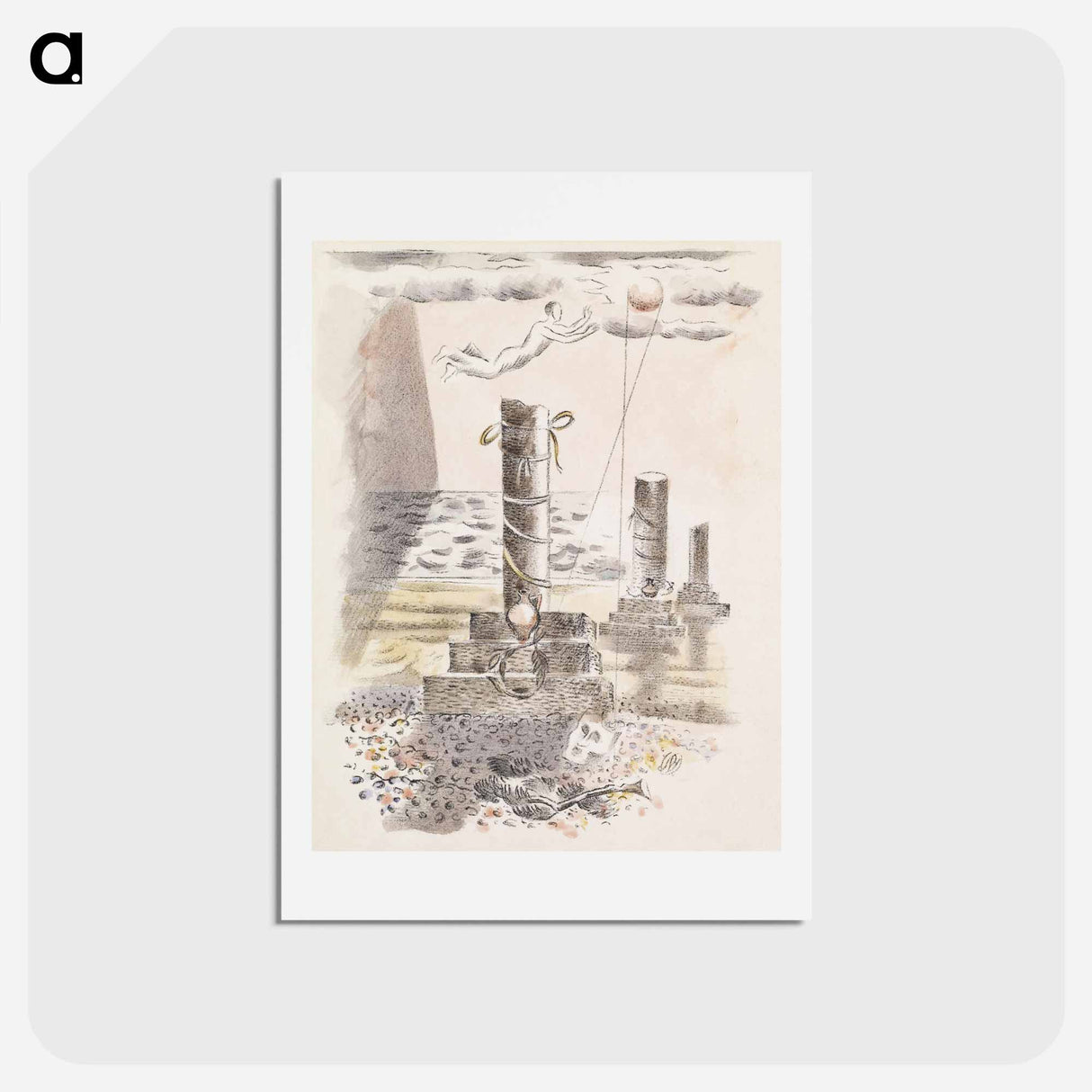 アートポストカード-Design for Urne Buriall–Sorrow - ポール ナッシュ Postcard.