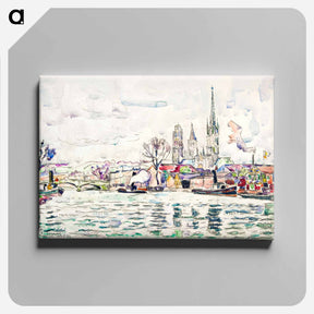 アートパネル-River scene: Rouen - ポール シニャック Canvas.