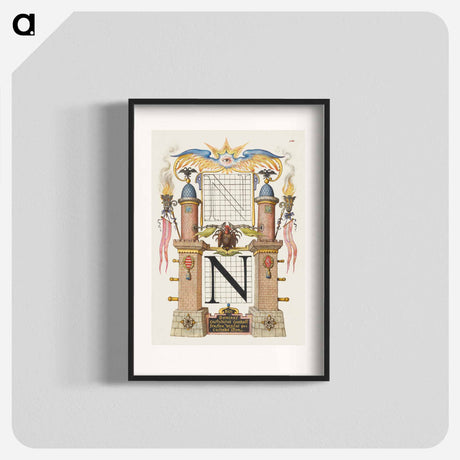 アートポスター-Guide for Constructing the Letter N from Mira Calligraphiae Monumenta
 - 書道のお手本 Poster.