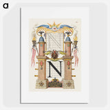 アートポスター-Guide for Constructing the Letter N from Mira Calligraphiae Monumenta
 - 書道のお手本 Poster.