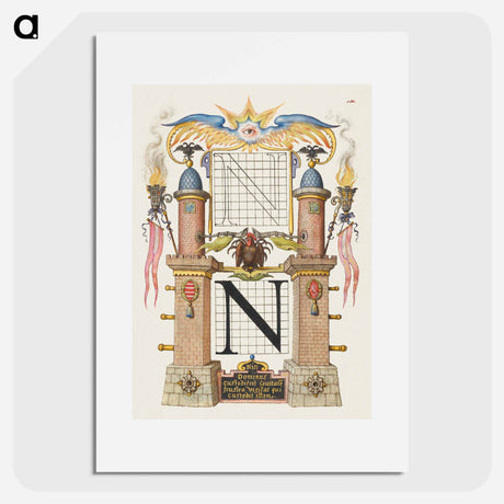 アートポスター-Guide for Constructing the Letter N from Mira Calligraphiae Monumenta
 - 書道のお手本 Poster.