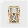 アートポストカード-Guide for Constructing the Letter N from Mira Calligraphiae Monumenta
 - 書道のお手本 Postcard.