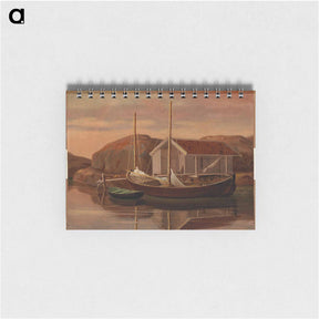 アートメモ帳-Quay and boat shed - ヴィルヘルム フォン ライト Memo.