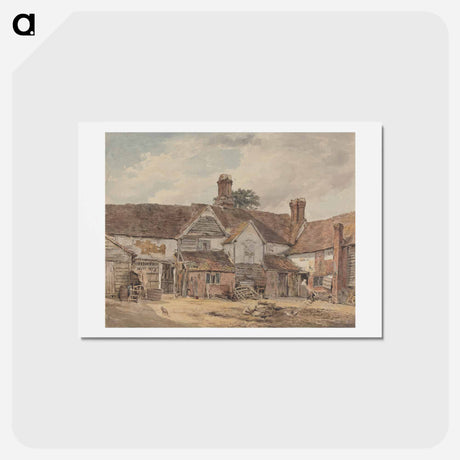 アートポストカード-Old Farm Buildings - ウィリアム ヘンリー ハント Postcard.