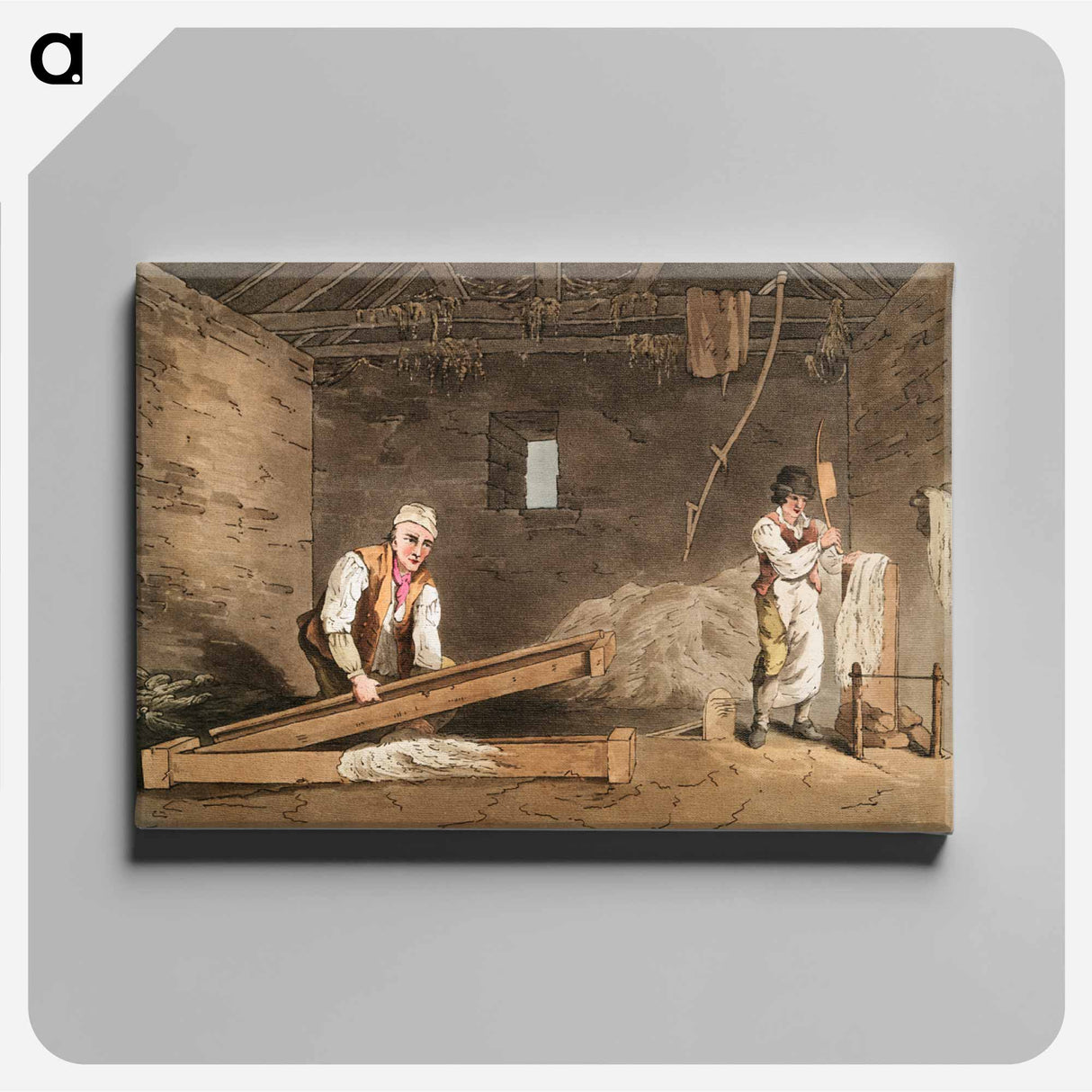 Illustration of line swinglers from The Costume of Yorkshire - 19世紀のヨークシャー Canvas.