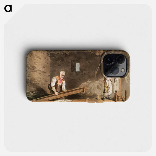 Illustration of line swinglers from The Costume of Yorkshire - 19世紀のヨークシャー Phone Case.