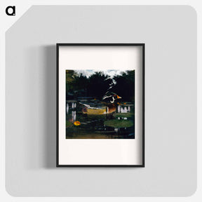 アートポスター-Male Wood Duck in a Forest Pool - アボット ハンダーソン セイヤー Poster.