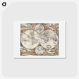 アートポストカード-Nova Totius Terrarum orbis tabula - アンティーク地図 Postcard.