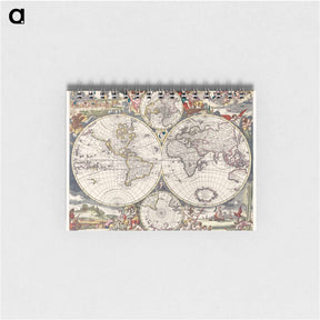 アートメモ帳-Nova Totius Terrarum orbis tabula - アンティーク地図 Memo.