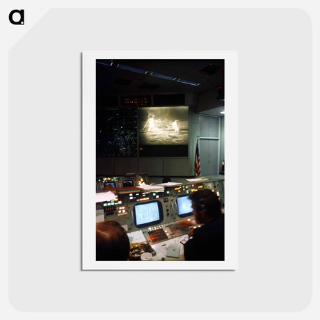 アートポストカード-Mission Operations Control Room - アポロ月面着陸 Postcard.