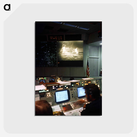 アートポストカード-Mission Operations Control Room - アポロ月面着陸 Postcard.