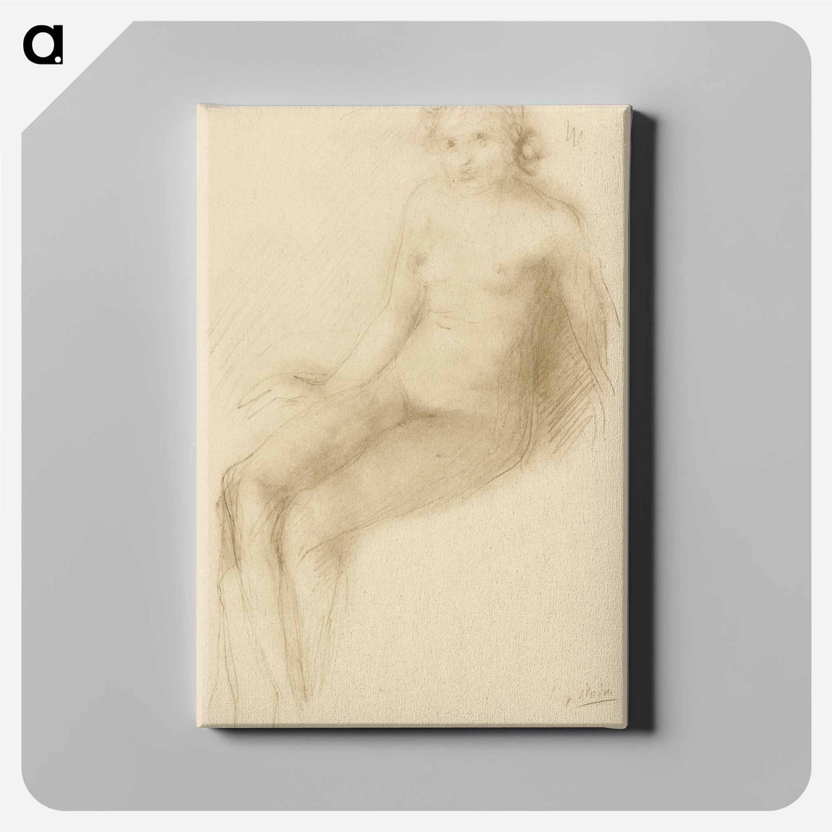 Seated Female Nude - Auguste Rodin Canvas.