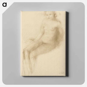 アートパネル-Seated Female Nude - オーギュスト ロダン Canvas.