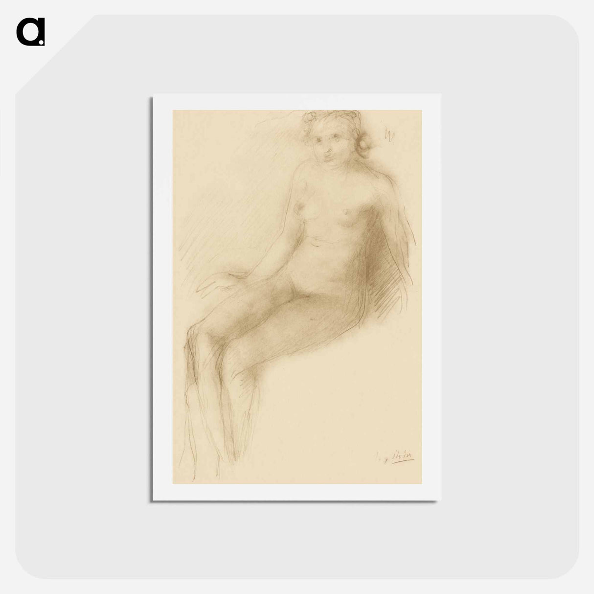 Seated Female Nude - オーギュスト ロダン Postcard.