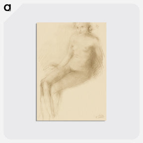 アートポストカード-Seated Female Nude - オーギュスト ロダン Postcard.