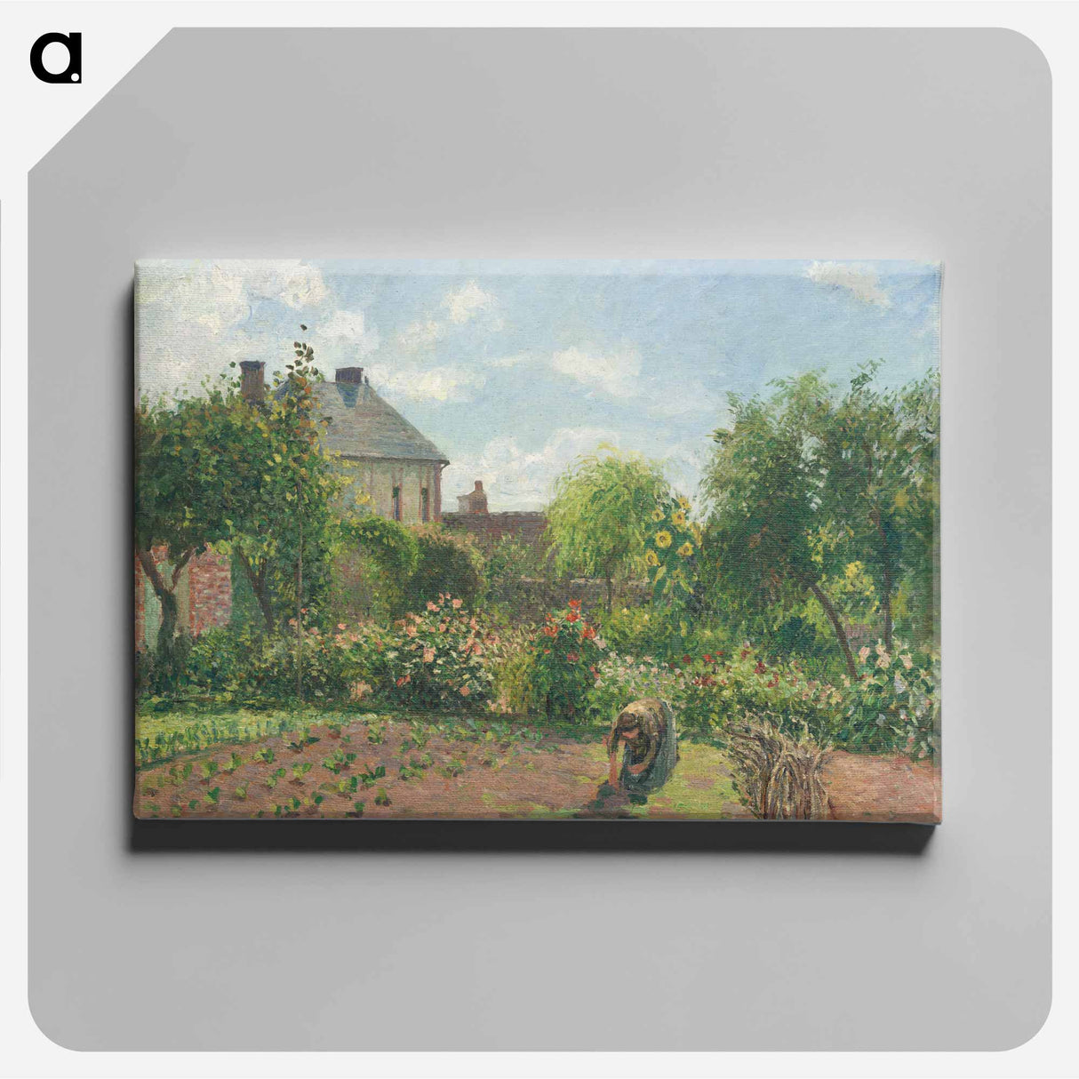 The Artist's Garden at Eragny - Camille Pissarro Canvas.