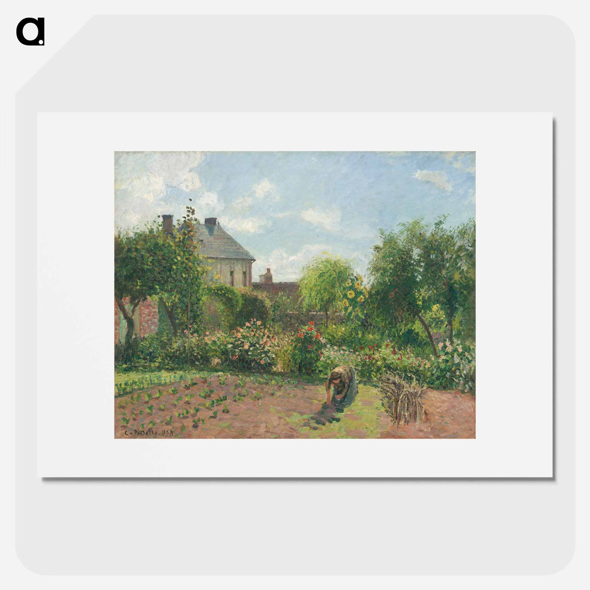 The Artist's Garden at Eragny - Camille Pissarro Poster.