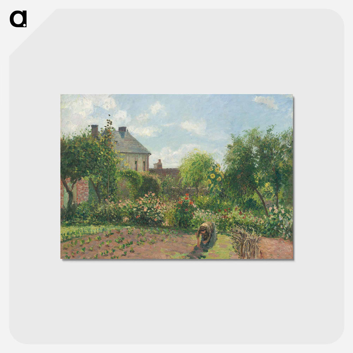 アートポストカード-The Artist's Garden at Eragny - カミーユ ピサロ Postcard.