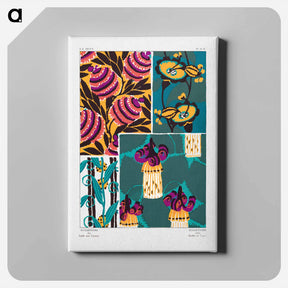 アートパネル-Suggestions pour étoffes et tapis: 60 motifs en couleur - E.A.セギー Canvas.
