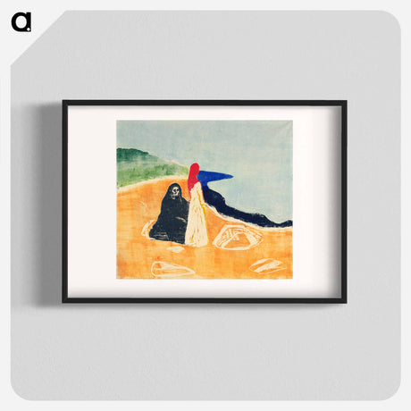 アートポスター-Two Women on the Shore - エドヴァルド ムンク Poster.