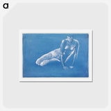 アートポストカード-Naked woman. Sketchbook: Nude Study of Medusa for 'The Death of Medusa I' - エドワード バーン ジョーンズ Postcard.