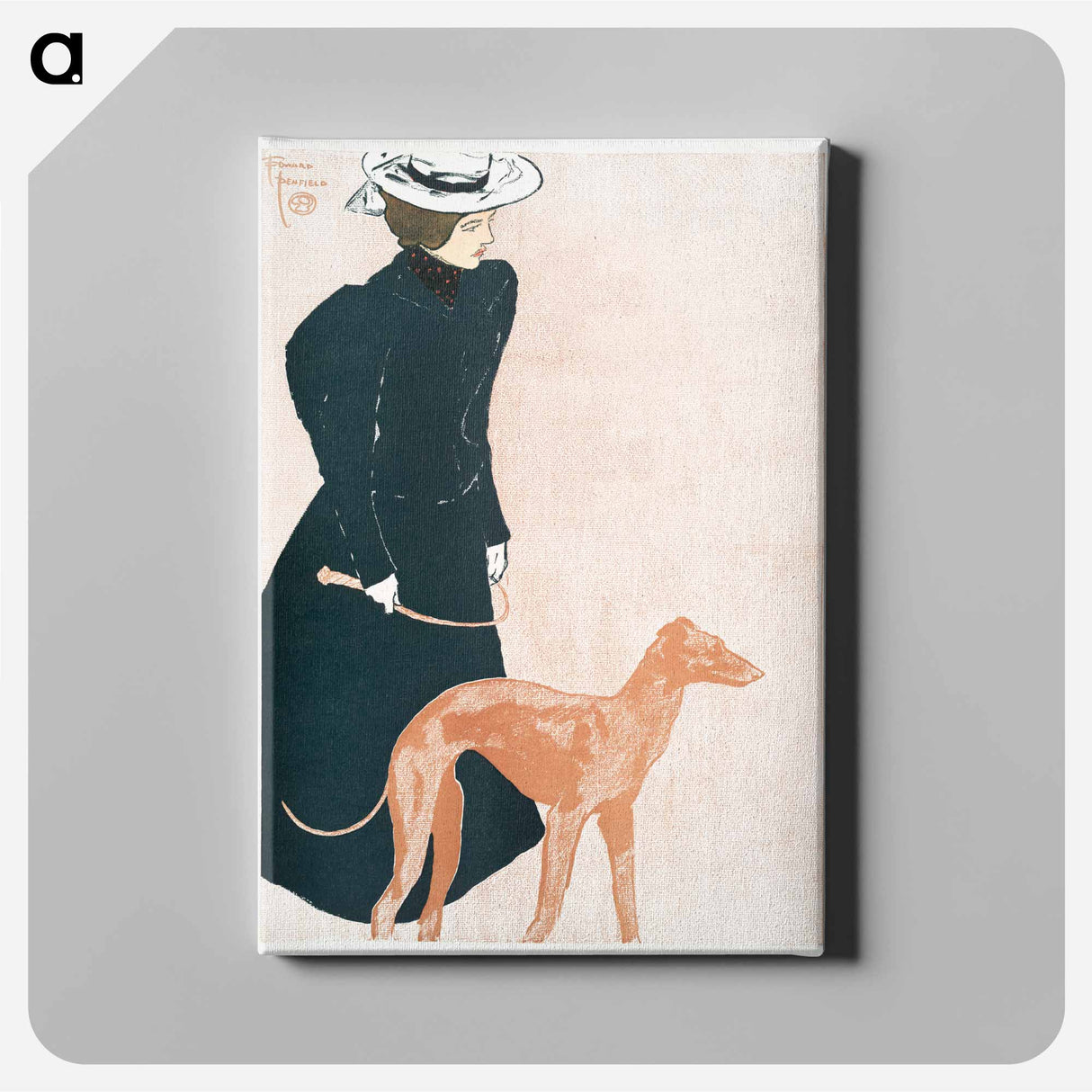 アートパネル-Woman with Greyhound - エドワード ペンフィールド Canvas.