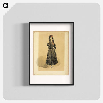 Young Spanish Lady in Costume of Manola - ウジェーヌ ドラクロワ Poster.