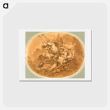 アートポストカード-Eros and Psyche: Design for a Ceiling - フランソワ ブーシェ Postcard.