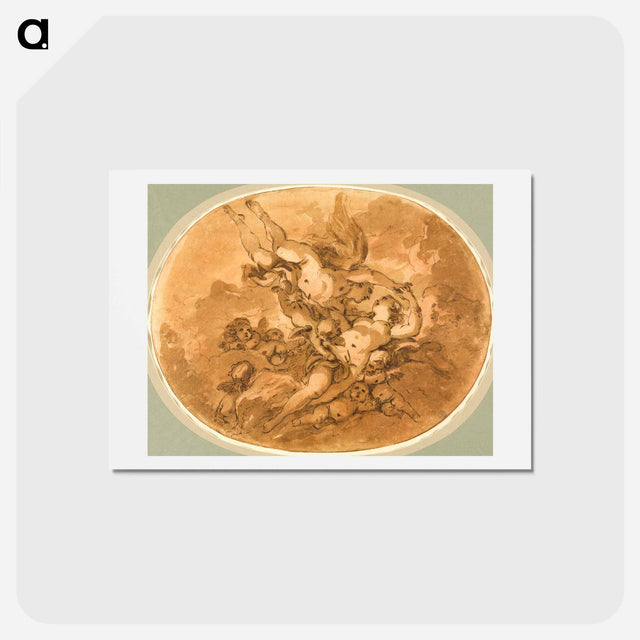 アートポストカード-Eros and Psyche: Design for a Ceiling - フランソワ ブーシェ Postcard.