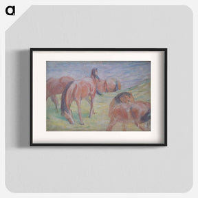 アートポスター-Grazing Horses I - フランツ マルク Poster.