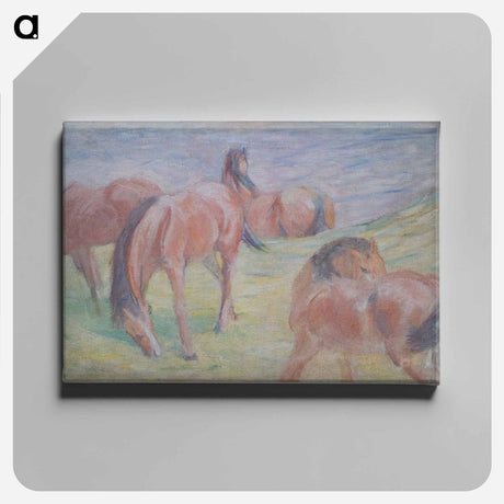 アートパネル-Grazing Horses I - フランツ マルク Canvas.