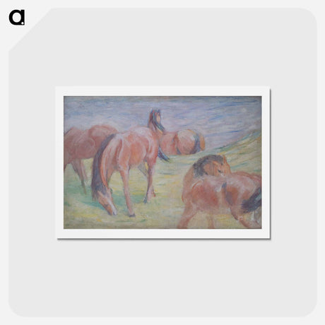 アートポストカード-Grazing Horses I - フランツ マルク Postcard.