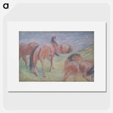 Grazing Horses I - Franz Marc Poster.