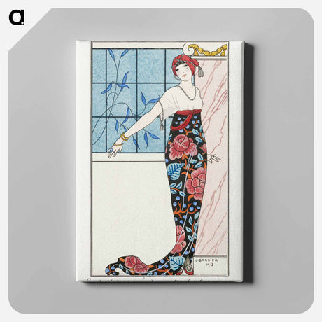 アートパネル-Costumes Parisiens: Grande robe du soir - ジョージ バービエ Canvas.