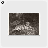 アートポストカード-A Tiger and a Sleeping Leopard
 - ジョージ スタッブス Postcard.