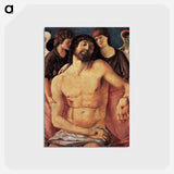 アートポストカード-Dead Christ Supported by Angels - ジョヴァンニ ベッリーニ Postcard.