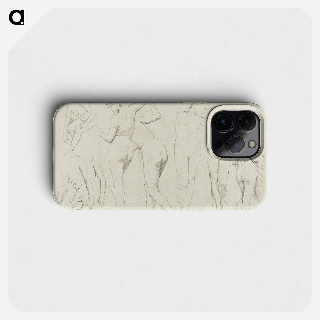 Vijf naaktstudies; drie met opgeheven armen, de andere op de rug gezien - アンリ ファンタン ラトゥール Phone Case.