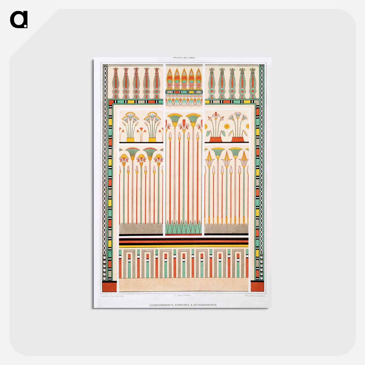 アートポストカード-Egyptian Crowns, Borders & Bases
 - エジプト美術史 Postcard.