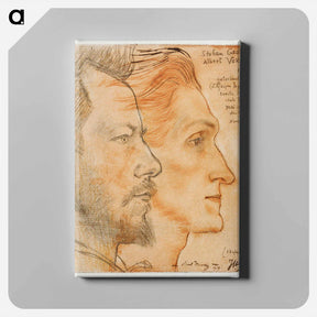 アートパネル-Portraits of Albert Verwey and Stefan George - ヤン・トゥーロップ Canvas.