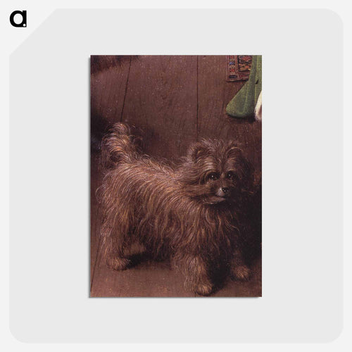 Giovanni Arnolfini and His Wife Giovanna Cenami (The Arnolfini Marriage) (detail) - ヤン ファン エイク Postcard.