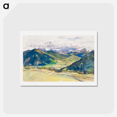 アートポストカード-Open Valley, Dolomites - ジョン シンガー サージェント Postcard.