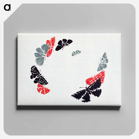 アートパネル-Japanese butterfly - 神坂 雪佳 Canvas.